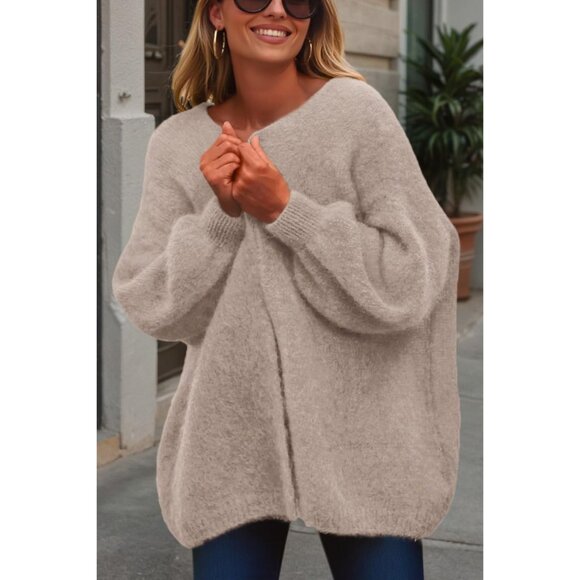 Lightweight Camel Cardigan - Chic Open Front Sweater for Fall Fashion 2025 - Picture 6 of 8